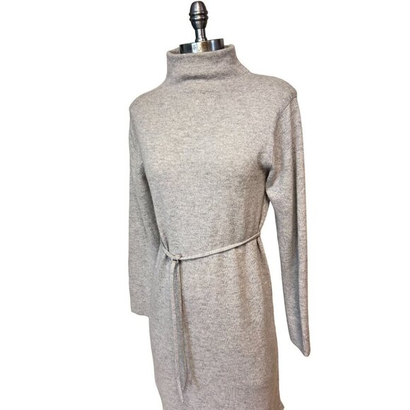 Vince Italian Grey Wool Cashmere Funnel Neck Midi Dress XXS - Picture 7 of 10